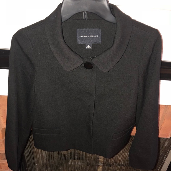 Banana Republic Size 4 CLASSIC Blk Cropped Jacket - Picture 6 of 7